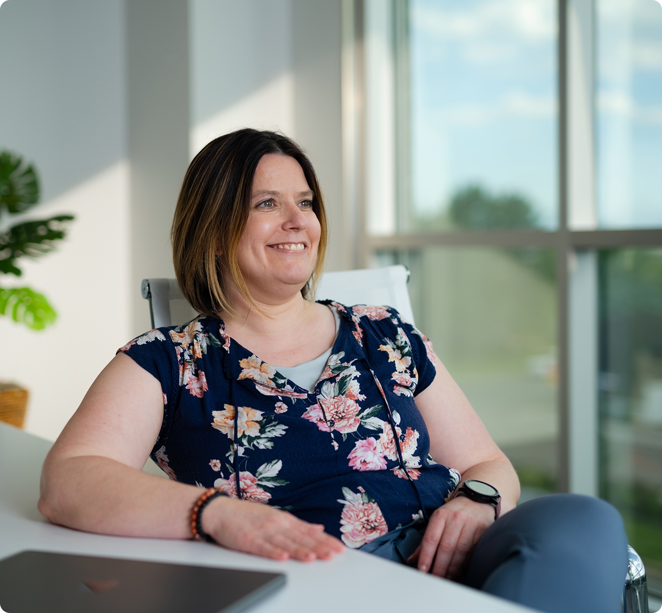 Woman sitting at table