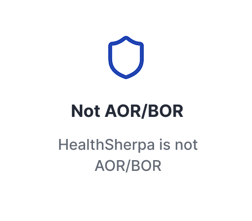 HealthSherpa is not AOR/BOR 